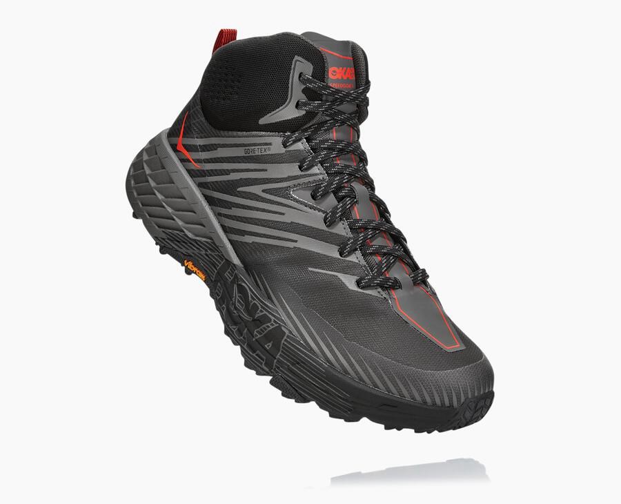 Chaussure Trail Hoka One One Speedgoat Mid Gore-Tex 2 Homme - Noir - FBJ-398246